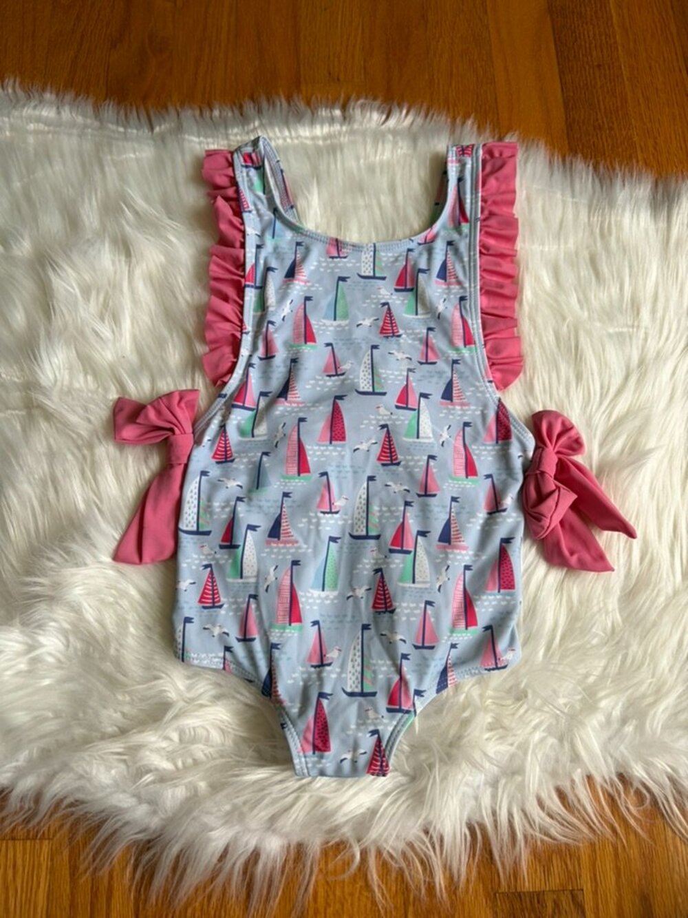 Stitchy Fish Sea Breeze and Sails One Piece Pink Girls 5
